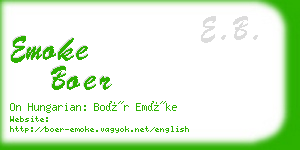 emoke boer business card